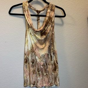 Express snakeskin print top